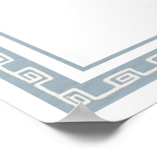 Dusty Blue Grieks Lijst doop welkom Poster (Hoek)