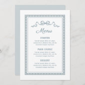 Dusty Blue Grieks Lijst Menu (Voorkant / Achterkant)