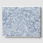 Dusty Blue Hand Drawn Chinoiserie Floral Gastenboek (Achterkant)