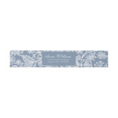 Dusty Blue Hand Drawn Chinoiserie Floral Uitnodigingen Wikkel (Vlak)