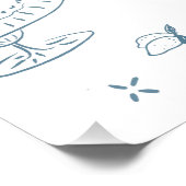 Dusty Blue Hand getekend grillige bruiloft Perfect Poster (Hoek)