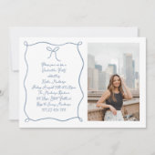 Dusty Blue Hand getrokken boog foto afstudeerfeest Kaart (Voorkant)