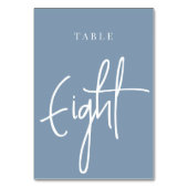 Dusty Blue Hand Scripted Table ACHGHT Kaart (Voorkant)