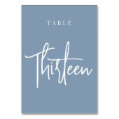 Dusty Blue Hand Scripted Table DERTIEN Kaart (Achterkant)