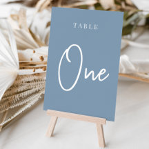 Dusty Blue Hand Scripted Table ONE