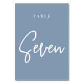 Dusty Blue Hand Scripted Table SEVEN Kaart (Voorkant)