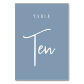 Dusty Blue Hand Scripted Table TEN Kaart (Voorkant)
