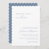 Dusty Blue Handscript Niets Fancy Just Love Kaart (Voorkant / Achterkant)