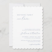 Dusty Blue Handscript Niets Fancy Just Love Kaart (Voorkant)