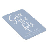 Dusty Blue Handwrited Calligraphy Save the Date Magneet (Rechterzijde)