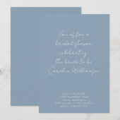 Dusty Blue Handwriting Script Custom Vrijgezellenf Kaart (Voorkant / Achterkant)