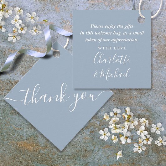 Dusty Blue Hartelijk dank voor uw weddenschap met Bedankjes Labels