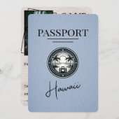 Dusty Blue Hawaii Passport Bewaar de datum Save The Date (Voorkant / Achterkant)