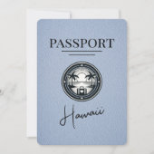 Dusty Blue Hawaii Passport Bewaar de datum Save The Date (Voorkant)