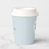 Dusty Blue & Heart Business Logo Custom Paper Papieren Bekers (Rechts)