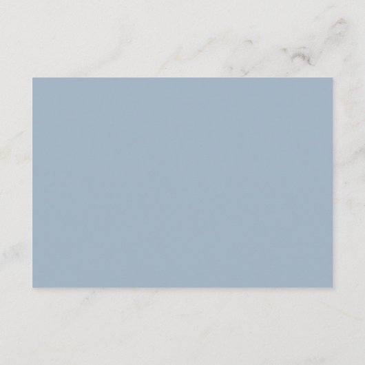 Dusty Blue Heart Script bruiloft receptie Informatiekaartje (Achterkant)