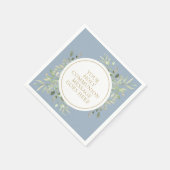 Dusty Blue Heilige Communion Greenery Waterverf Servet (Hoek)