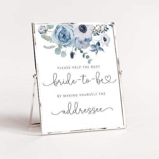 Dusty blue help de drukke bruid Adres en envelop Poster