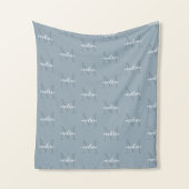 Dusty Blue Herhalende Monogram Gepersonaliseerde N Fleece Deken