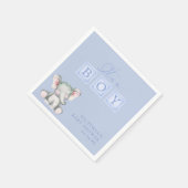 Dusty Blue Het is een Boy Elephant Script Baby sho Servet (Hoek)