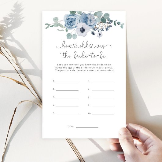 Dusty blue Hoe oud was de bruid om mee te spelen