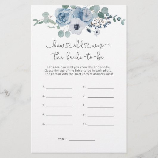 Dusty blue Hoe oud was de bruid om mee te spelen (Voorkant)