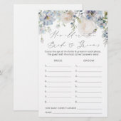 Dusty Blue Hoe oud zijn het Vrijgezellenfeest spel (Voorkant / Achterkant)