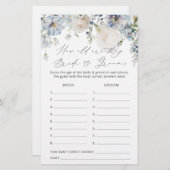 Dusty Blue Hoe oud zijn ze Vrijgezellenfeest spel (Voorkant / Achterkant)