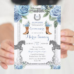 Dusty Blue Horse Charra Mis XV Anos Birthday Kaart<br><div class="desc">Dusty Blue Horse Charra Mis XV Anos Birthday Invitation</div>