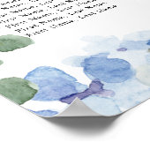 Dusty Blue hortensia's bruiloft zitgrafiek Poster (Hoek)