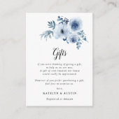 Dusty blue huwelijkscadeaus kaart (Voorkant)