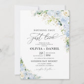 Dusty Blue huwelijksceremonie uitnodiging (Voorkant)