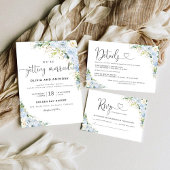 Dusty Blue huwelijksceremonie uitnodiging