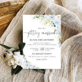 Dusty Blue huwelijksceremonie uitnodiging