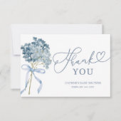 Dusty Blue Hydrangea Baby shower Bedankkaart (Voorkant)