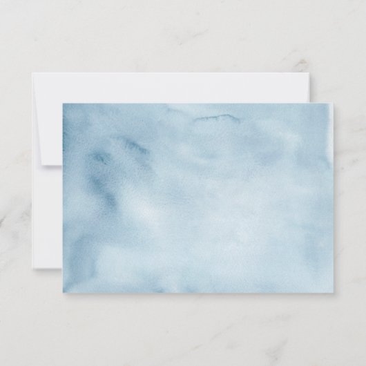 Dusty Blue Hydrangea Baby shower Bedankkaart (Achterkant)