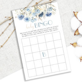 DUSTY Blue Hydrangea Baby shower Bingo Game Kaart