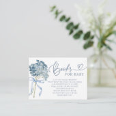 Dusty Blue Hydrangea Baby shower Boeken voor Baby Informatiekaartje (Staand voorkant)