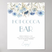 DUSTY Blue Hydrangea Baby shower Hot Cocoa Bar Poster (Voorkant)