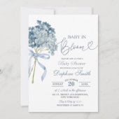 Dusty Blue Hydrangea Baby shower Kaart (Voorkant)