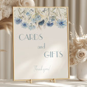 DUSTY Blue Hydrangea Baby shower Kaarten en gesche Poster