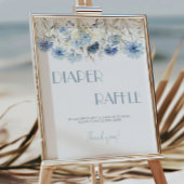 DUSTY Blue Hydrangea Baby shower Luier Raffle Poster