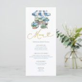 Dusty Blue Hydrangea Baby shower Menu (Staand voorkant)