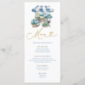Dusty Blue Hydrangea Baby shower Menu (Voorkant)