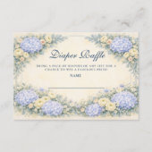 Dusty Blue Hydrangea Baroque Floral Diapper Raffle Informatiekaartje (Voorkant)