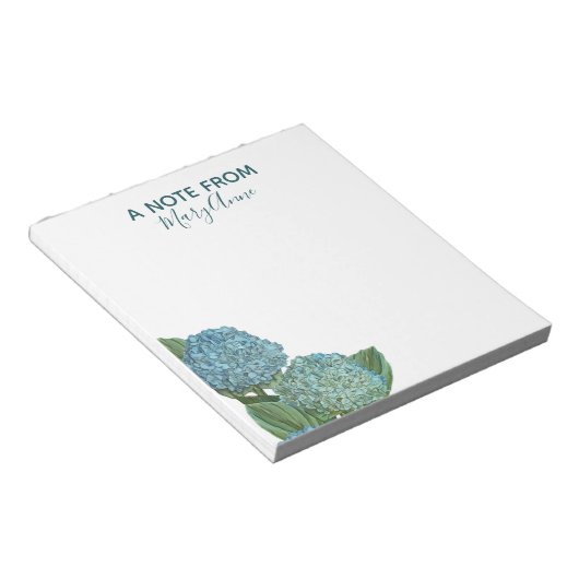 Dusty Blue Hydrangea Bouquet Notitieblok (Schuin)
