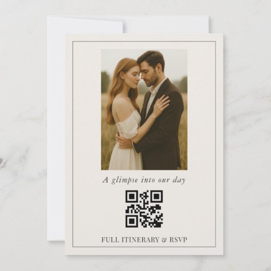 Dusty Blue Hydrangea Crest Monogram Photo Wedding Kaart (Achterkant)