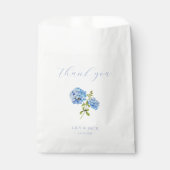 Dusty Blue Hydrangea Dank u bruiloft gunsttas Bedankzakje (Voorkant)