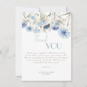 DUSTY Blue Hydrangea Elegant Baby shower Bedankkaart (Voorkant)