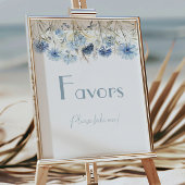 DUSTY Blue Hydrangea Elegant Baby shower Favors Poster